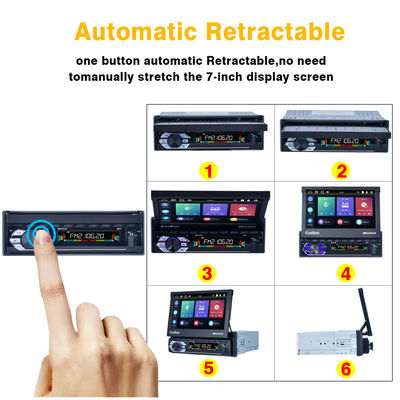 7Inch HD Retractable Screen Car Stereo 1Din Mp5 Multimedia Player